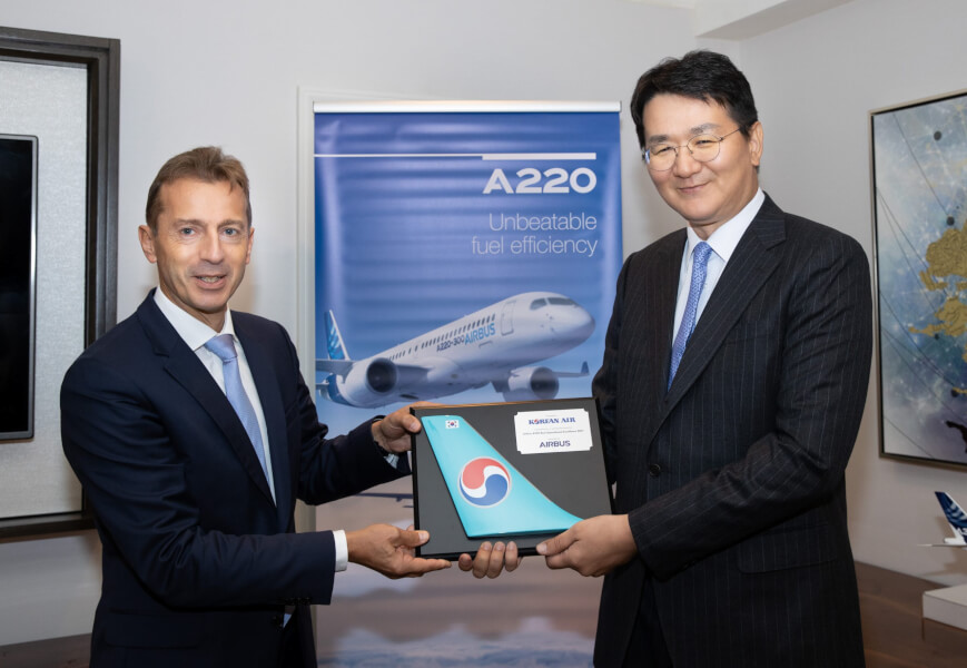 Korean Air named best A220 operator by Airbus