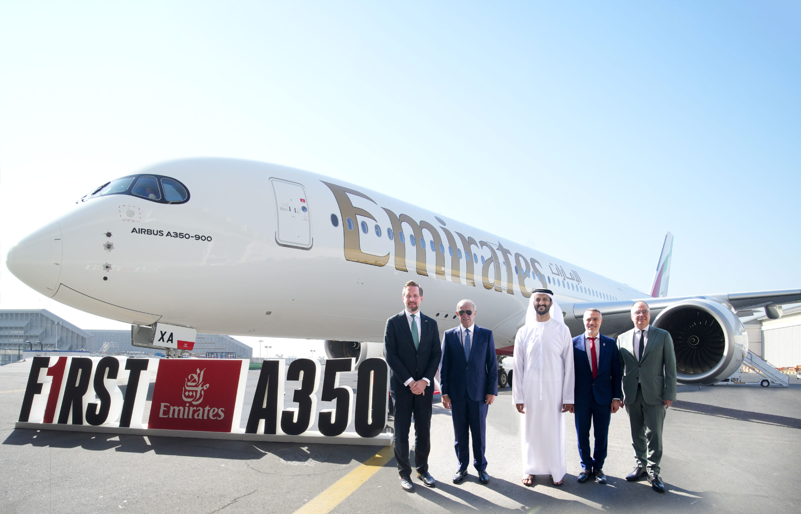 Emirates officially unveils first A350 aircraft